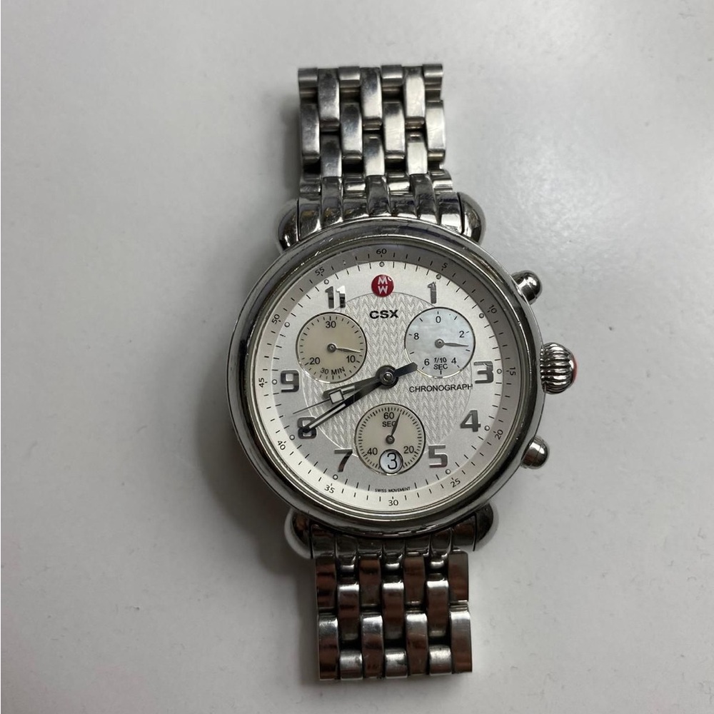 Michele Silver Chronograph Watch